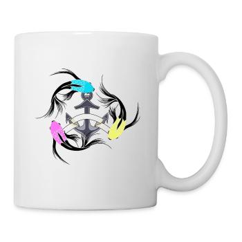 Maritime fish anchor seafaring fantasy carp - Mug - white - Right