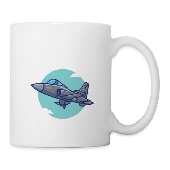 Fighter plane - military fighter jet - Mug - white - Right