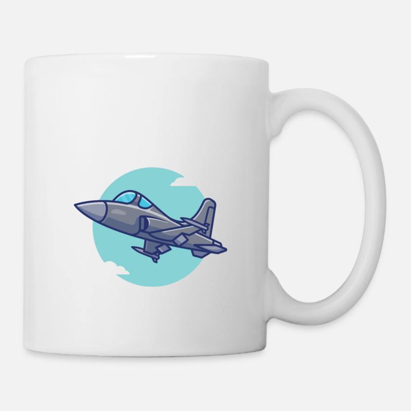 Avion de chasse - military fighter jet - Mug blanc - blanc