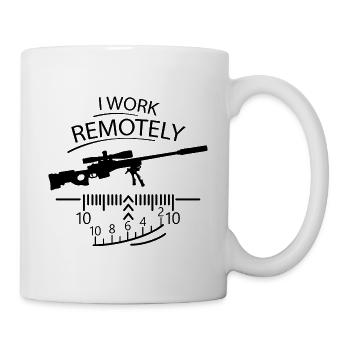 Sniper - I Work Remotely - Remote Job Funny - Mug - white - Right