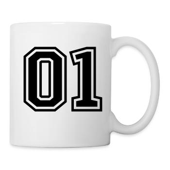 01 eins nummer zahl - Tasse - Weiß - Rechts