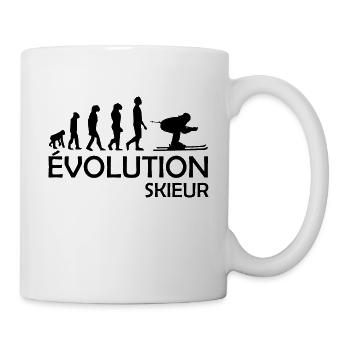 évolution skieur- évolution ski - humour skieur - Mug blanc - blanc - Droite
