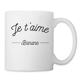 je t'aime banane - Mug blanc - blanc - Droite