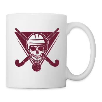 Schädel Feldhockey Geschenk Feldhockey Spieler Ges - Tasse - Weiß - Rechts