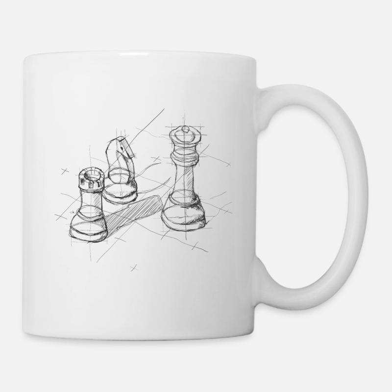Échiquier jeu d’échecs cadeau - Mug blanc - blanc