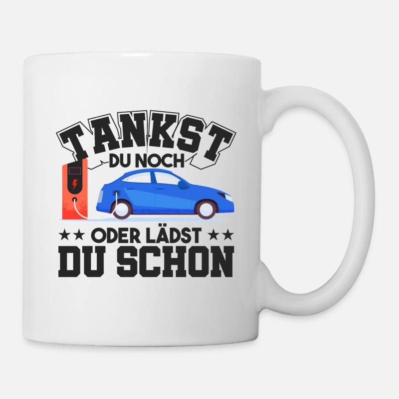 E-Auto Elektroauto - Tasse - Weiß