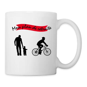 Mon plan de retraite petit-fils et vélo - Mug blanc - blanc - Droite