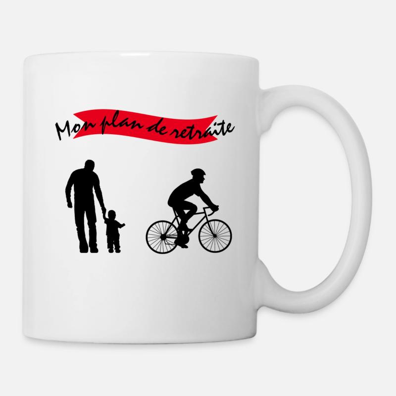 Mon plan de retraite petit-fils et vélo - Mug blanc - blanc