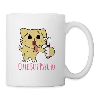 Mignon mais psycho - chien avec un couteau - Mug blanc - blanc - Droite