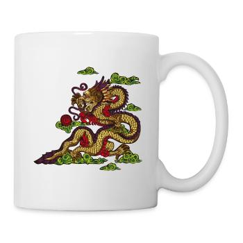 Chinesischer Drache - Tasse - Weiß - Rechts