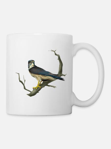 Vogel Raubvogel Falke Natur Zeichnung - Tasse - Weiß