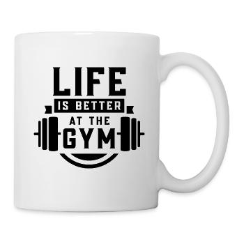 Life is better in the gym gym - Mug - white - Right