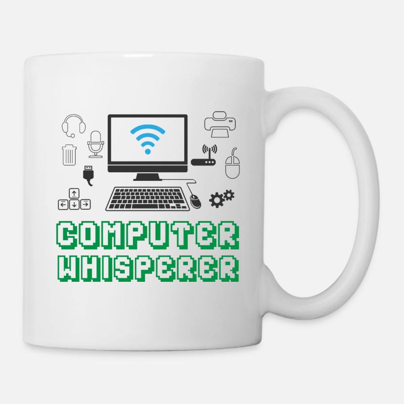 Ordinateur chuchoteur - IT Support PC - Mug blanc - blanc
