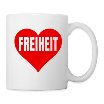 Love Freiheit Demo Demonstration Grundrechte - Tasse - Weiß - Rechts
