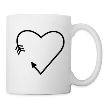 Flèche de la ligne de coeur - Mug blanc - blanc - Droite