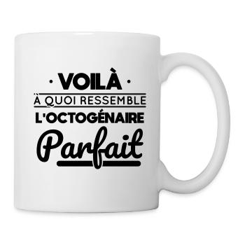 Anniversaire 80 ans - Octogénaire parfait - Mug blanc - blanc - Droite