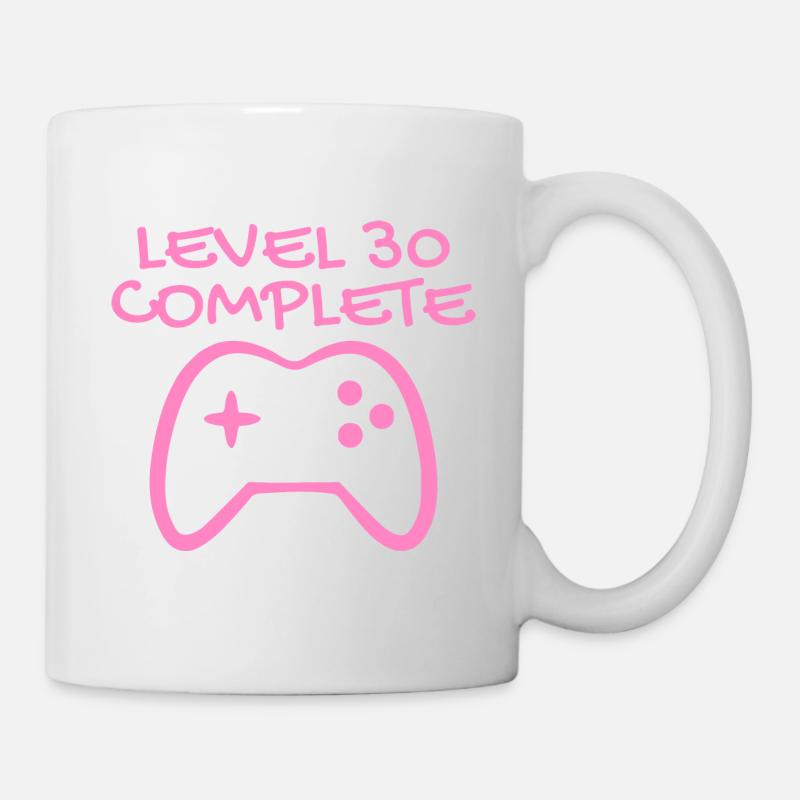 30 Geburtstag - Level 30 Complete - Gamer 30 Jahre - Tasse - Weiß