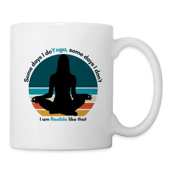 Lustige Yoga-Phrase für T-Shirts und Yoga-Mädchengeschenke - Tasse - Weiß - Rechts