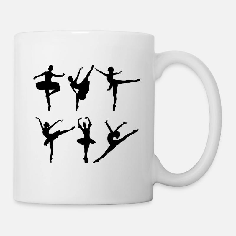 Silhouettes noires de ballerines - Mug blanc - blanc