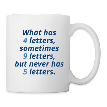 Was hat 4 Buchstaben - Tasse - Weiß - Rechts