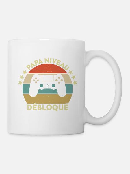 Papa Niveau Débloqué - Mug blanc - blanc