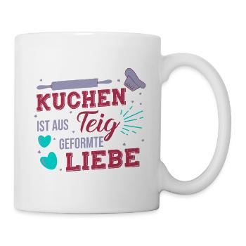 Witziger Bäckerin Spruch, Kuchen Geschenk - Tasse - Weiß - Rechts
