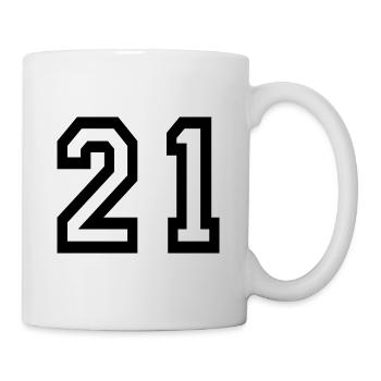 21 numéro de maillot de sport, 21 numéro de dos - Mug blanc - blanc - Droite
