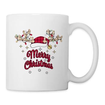 Merry Christmas, Frohe Weihnachten, Ugly Sweater - Tasse - Weiß - Rechts