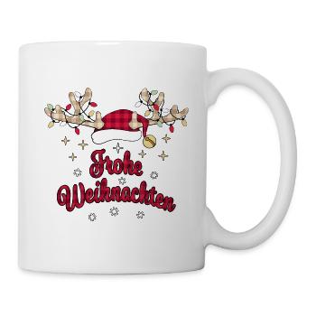 Frohe Weihnachten, Ugly Christmas Sweater, Plaid - Tasse - Weiß - Rechts