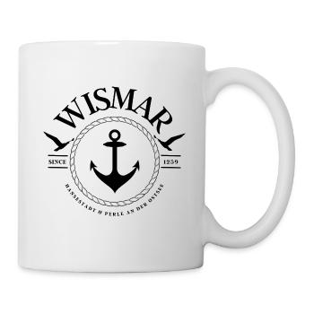 Wismar , Hansestadt , Perle an der Ostsee - Tasse - Weiß - Rechts