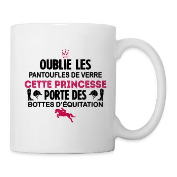 Cette Princesse Porte Des Bottes D équitation - Mug blanc - blanc - Droite