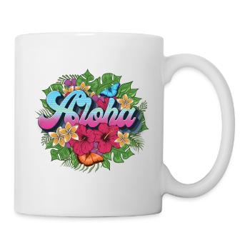 Aloha Blume für einen Hawaii-Liebhaber und Surfer - Tasse - Weiß - Rechts