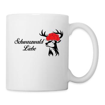 Schwarzwald Liebe Bollenhut Hirsch - Tasse - Weiß - Rechts