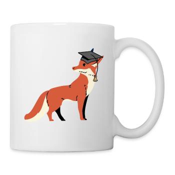 Fuchs Weisheit klug Gelehrter lernen Weise - Tasse - Weiß - Rechts