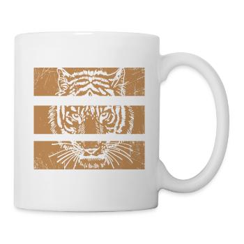 Vintage Tiger Cat Lover Print Tee - Tasse - Weiß - Rechts