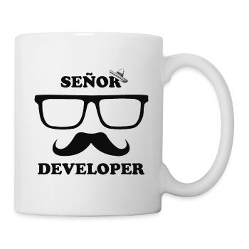 Senor / Développeur senior | Développeur Sombrero - Mug blanc - blanc - Droite