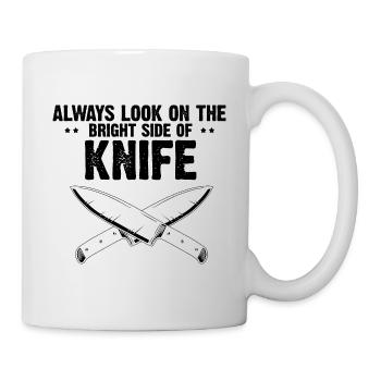 Leben ist besser mit Messer Messersammler - Tasse - Weiß - Rechts