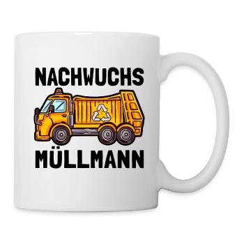 Nachwuchs Müllmann Müllwagen - Tasse - Weiß - Rechts