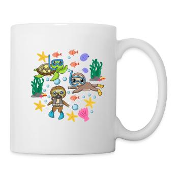 Scuba Diving Sloth Lazy Animal Diving I Gift - Mug - white - Right