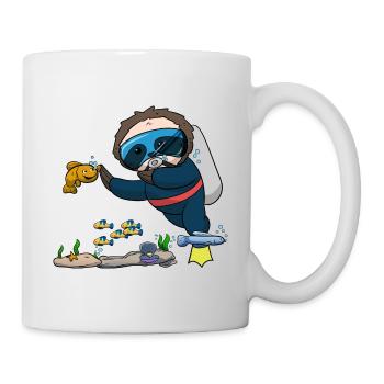Scuba Diving Sloth Lazy Animal Diving I Gift - Mug - white - Right