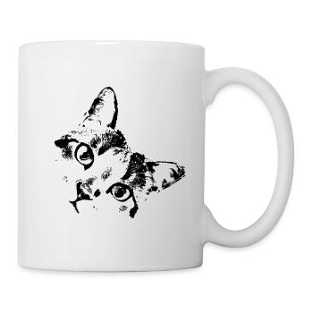 Visage de chat - Mug blanc - blanc - Droite