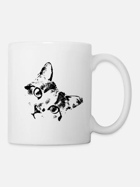 Katzengesicht - Tasse - Weiß