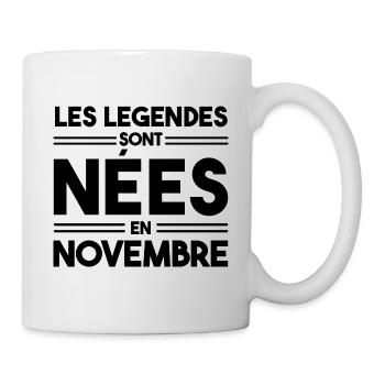 les légendes sont nées en novembre - Mug blanc - blanc - Droite