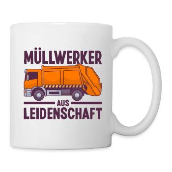 Müllmann Müllabfuhr Müllwerker Lustige Sprüche - Tasse - Weiß - Rechts