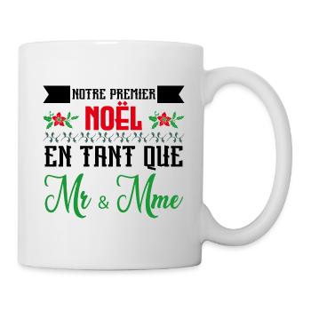 Notre premier Noël en tant que Mr. et Mme - Mug blanc - blanc - Droite