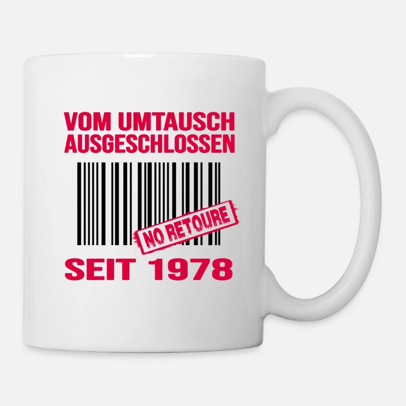 1978 geburtstag 44 jahre jubiläum barcode retoure - Tasse - Weiß