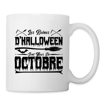 Les reines d’Halloween sont nées en octobre - Mug blanc - blanc - Droite