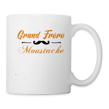 grand frère moustache, Idée cadeau d'élégance. - Mug blanc - blanc - Droite