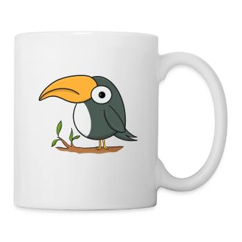 Funny toucan on a branch - Mug - white - Right