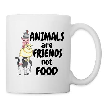 Les animaux sont amis, pas de la nourriture Bien-être animal végétaliens - Mug blanc - blanc - Droite
